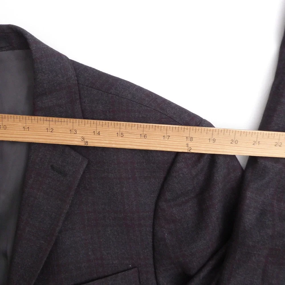 Calvin Klein Mens Blazer Jacket Grey Plaid Extreme Slim Fit 44R